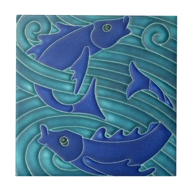 Azulejo De Cerámica Tile de baño - Pisos de mosaico de estilo Art Nouv (Frente)