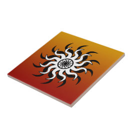 Azulejo De Cerámica Tile de cerámica de diseño tribal Sun Southwest