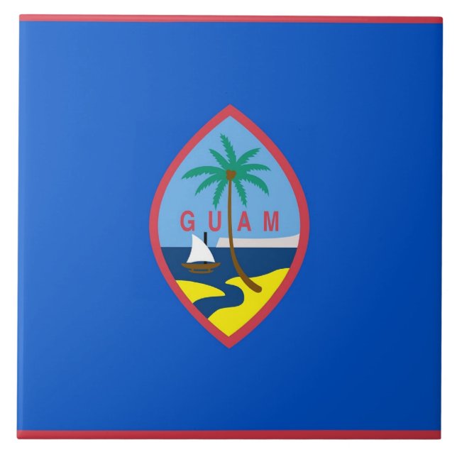 Azulejo De Cerámica Tile de la bandera de Guam (Frente)