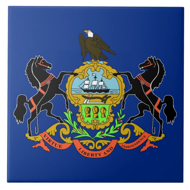 Azulejo De Cerámica Tile de la bandera del estado de Pennsylvania (Frente)