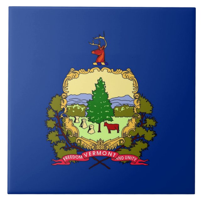 Azulejo De Cerámica Tile de la bandera del estado de Vermont (Frente)