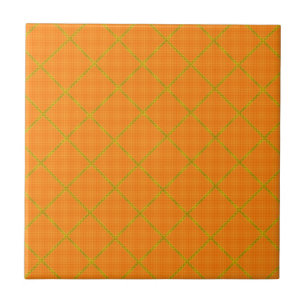 Azulejo De Cerámica Tile de oro y Naranja