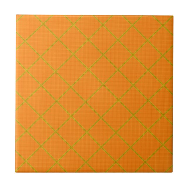 Azulejo De Cerámica Tile de oro y Naranja (Frente)