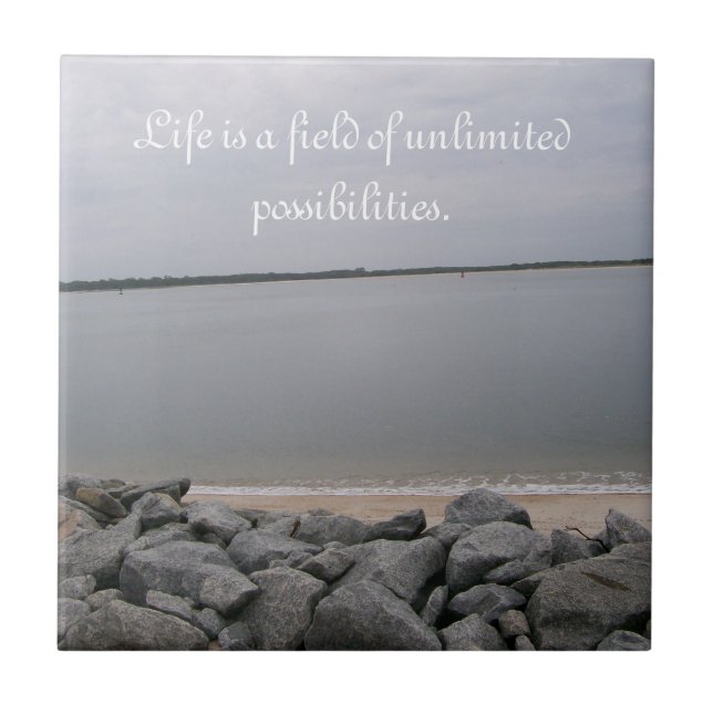 Azulejo De Cerámica Tile De Playa Tranquila (Frente)