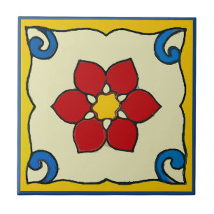 Azulejo De Cerámica Tile de Poinsettia mexicana