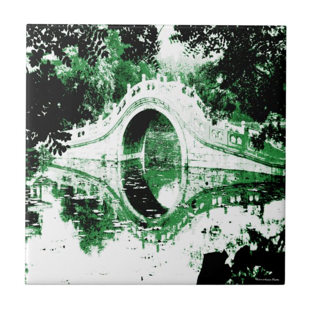 Azulejo De Cerámica Tile de puente histórico (Frente)