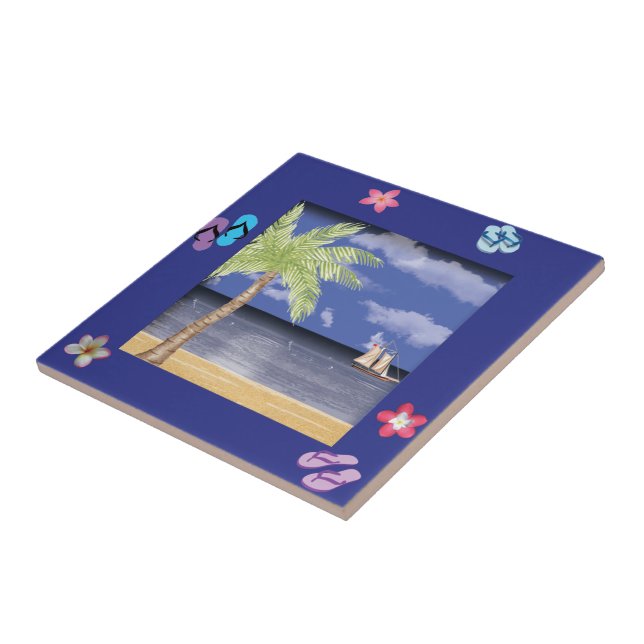 Azulejo De Cerámica Tile Diseñado Para La Playa (Lado)