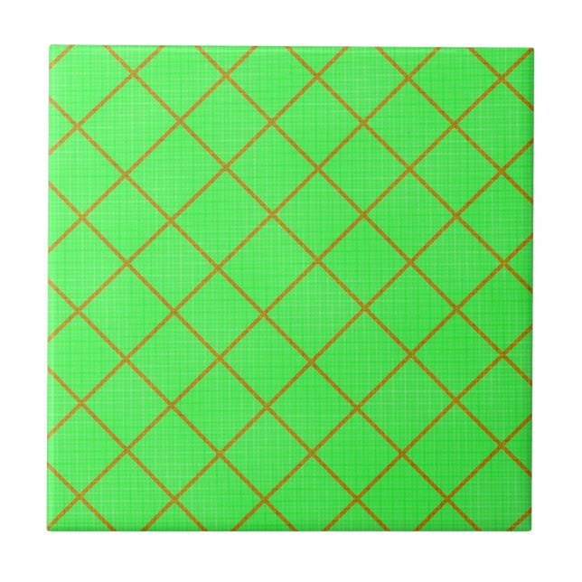 Azulejo De Cerámica Tile dorado y verde (Frente)
