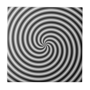 Azulejo De Cerámica Tile el Swirl en blanco y negro
