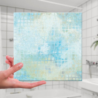 Azulejo De Cerámica Tile Geométrico De Baño Turquoise Pastel