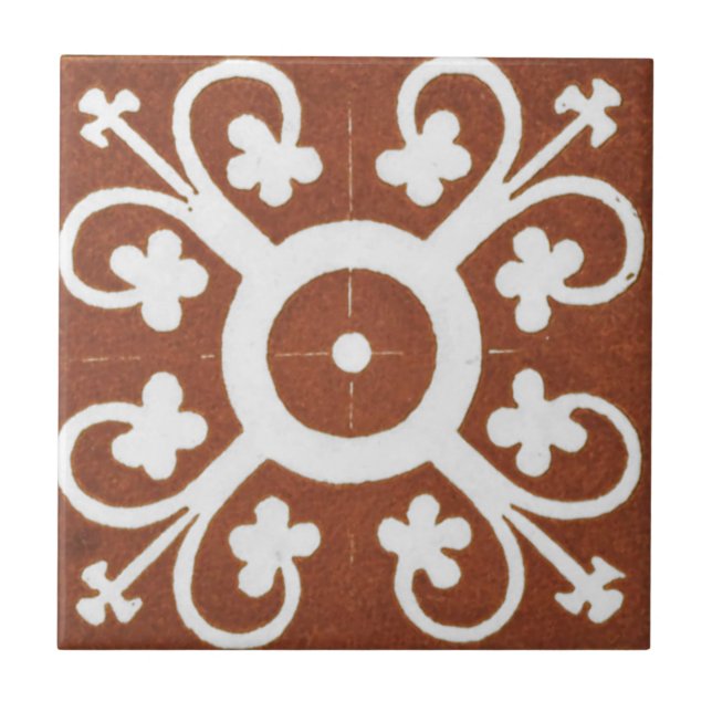 Azulejo De Cerámica Tile Irlandés Cerámica Art Design Red Clover (Frente)