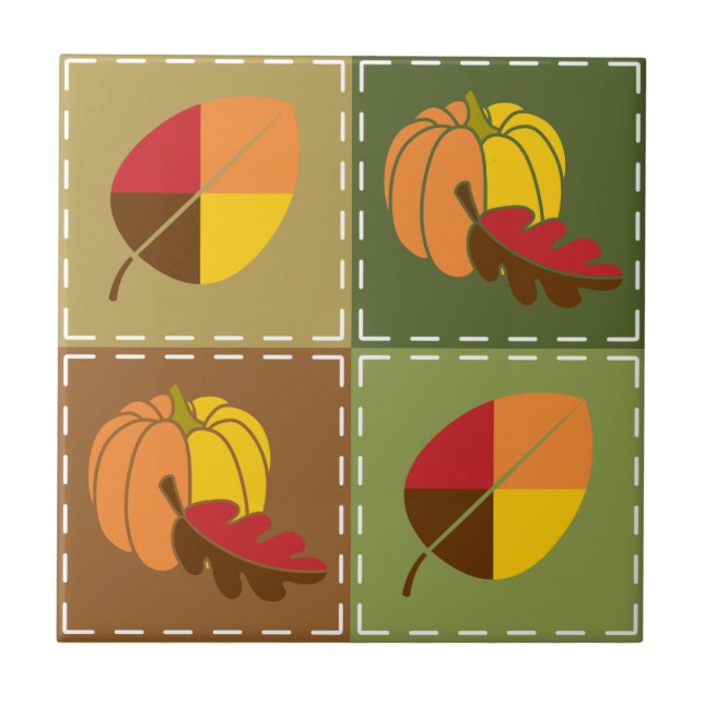 Azulejo De Cerámica Tile Quilt de otoño (Frente)