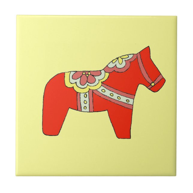 Azulejo De Cerámica Tile Rojo de Caballo (Frente)