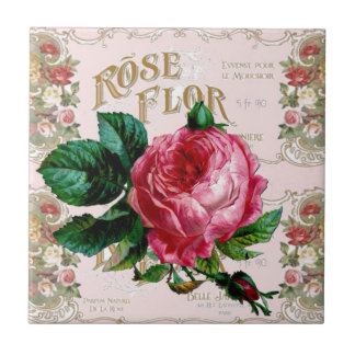 Azulejo De Cerámica Tipografía de París de época, casa de campo Rosa