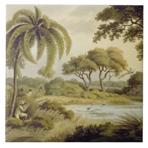 Azulejo De Cerámica Tiroteo del pavo real, de "deportes de campo