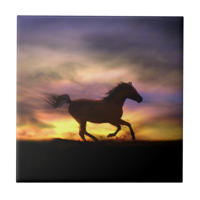 Azulejo De Cerámica Título de arte de caballo (Frente)