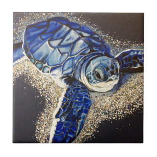 Azulejo De Cerámica Tobin la tortuga de mar del bebé
