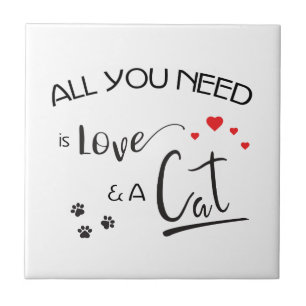 Azulejo De Cerámica Todo-lo-que-necesitas-es-Amor-y-un-Gato-
