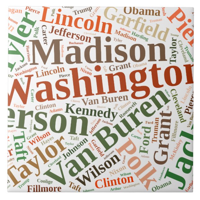 Azulejo De Cerámica Todos los presidentes estadounidenses (Frente)
