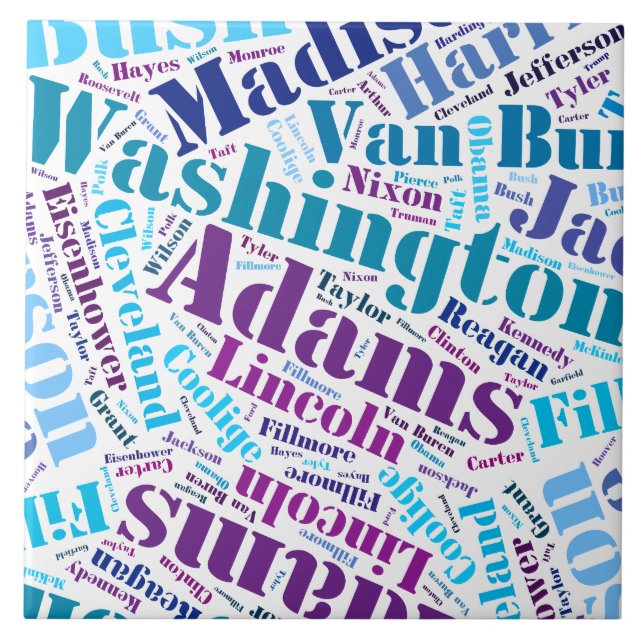 Azulejo De Cerámica Todos los presidentes estadounidenses (Frente)