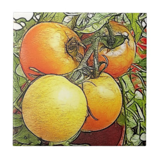 Azulejo De Cerámica Tomates frescos de la herencia del jardín