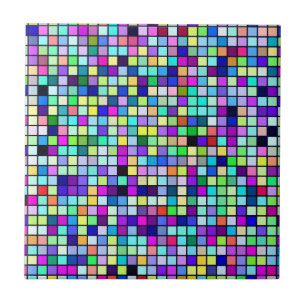 Azulejo De Cerámica Tonos de primavera patrón de cuadrados multicolore
