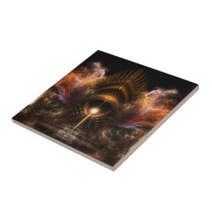 Azulejo De Cerámica Tormenta de viento mosaico de arte fractal