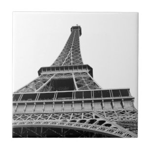 Azulejo De Cerámica Torre Eiffel blanco y negro