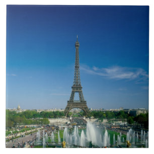 Azulejo De Cerámica Torre Eiffel, París, Francia