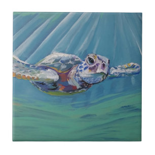 Azulejo De Cerámica Tortuga de mar