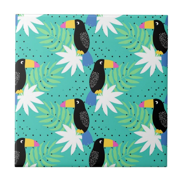 Azulejo De Cerámica Toucans en trullo (Frente)