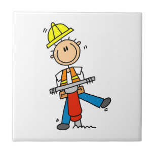 Azulejo De Cerámica Trabajador de Construcción I Construyo Camisetas y