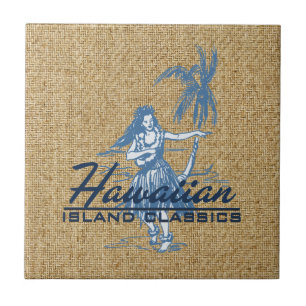 Azulejo De Cerámica Tradewinds Hula Chica Hawaiian Tile Trivet