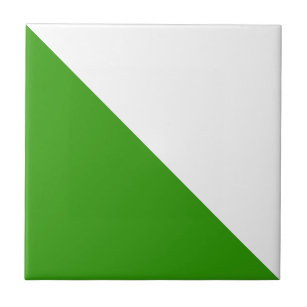 Azulejo De Cerámica tránángulo verde blanco