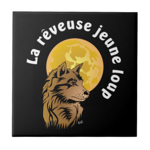 Azulejo De Cerámica träumender Wolf Keramik Fotofliese
