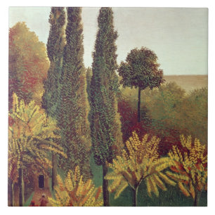 Azulejo De Cerámica Trayectoria en las motas Chaumont Park, París,