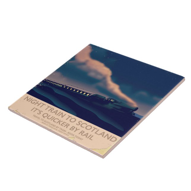 Azulejo De Cerámica Tren nocturno a Escocia (Lado)