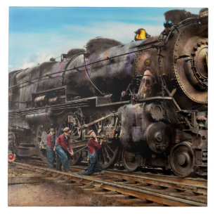 Azulejo De Cerámica Tren - Trabajando en el ferrocarril 1930