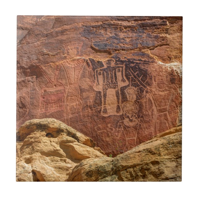 Azulejo De Cerámica Tres reyes Petroglyph - rancho de Mcconkie - Utah (Frente)