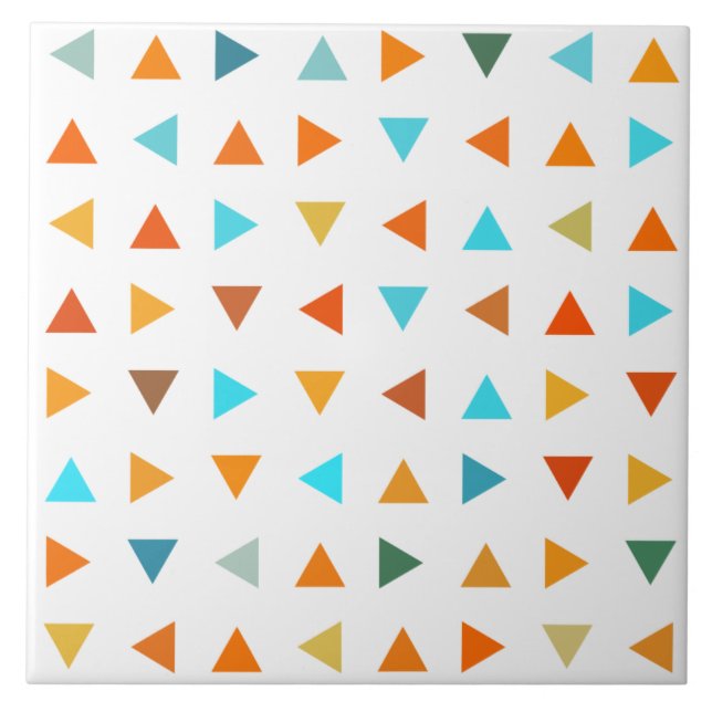 Azulejo De Cerámica Triángulos coloridos (Frente)