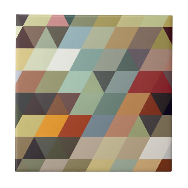 Azulejo De Cerámica Triángulos multicolores geométricos de los modelos (Frente)