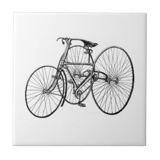 Azulejo De Cerámica Triciclo del vintage - bicicleta de tres ruedas