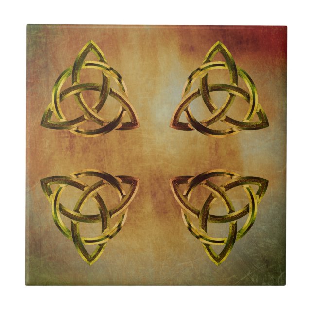 Azulejo De Cerámica Trinity Knot Celtic Grunge Vintage (Frente)