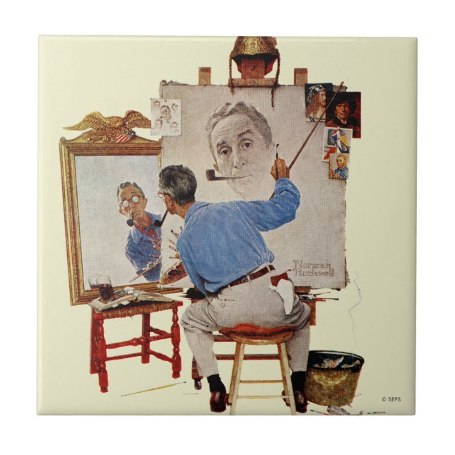 Azulejo De Cerámica Triple autorretrato (Frente)