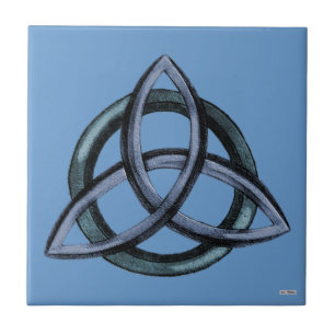 Azulejo De Cerámica Triquetra (azul)