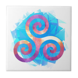 Azulejo De Cerámica Triskel bretón brillante
