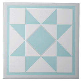 Azulejo De Cerámica Trivet de calcinado - Estrella de sawtooth (azul/g