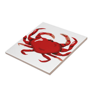 Azulejo De Cerámica Trivet de mosaico de cangrejo rojo
