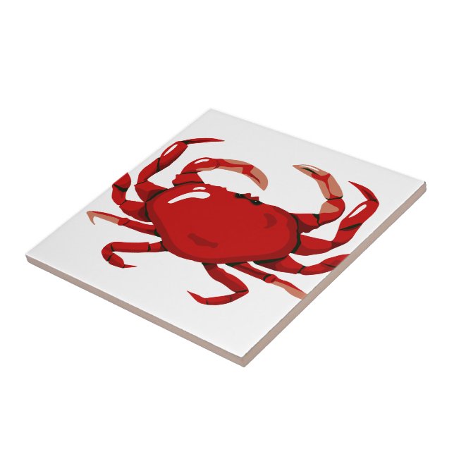 Azulejo De Cerámica Trivet de mosaico de cangrejo rojo (Lado)