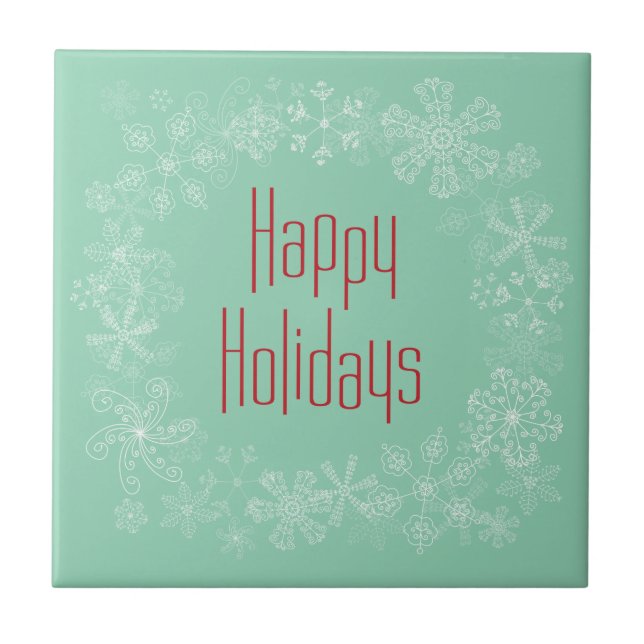 Azulejo De Cerámica Trivet de vacaciones retro (Frente)